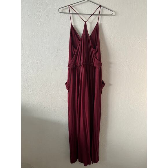 Anthropologie Moulinette Soeurs Burgundy Red Romper Jumpsuit Pockets Medium - Picture 8 of 9